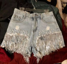 Load image into Gallery viewer, Sauced Up Denim Shorts
